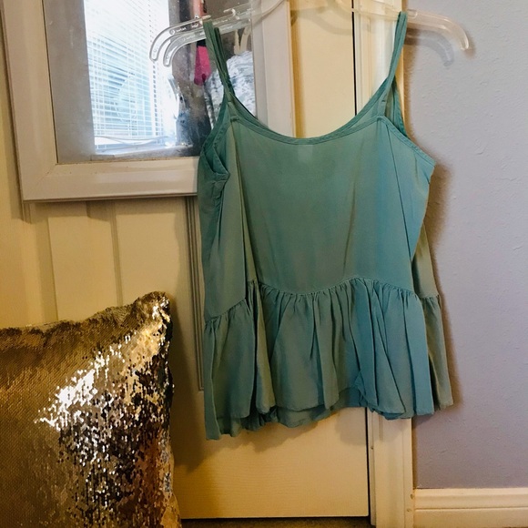 Baby Blue Ruffle Tank Top - Picture 2 of 10